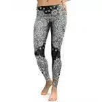 Black and White Mandala Print Women's Yoga Leggings