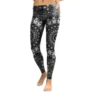 Black and White Optical Illusion Mandala Leggings