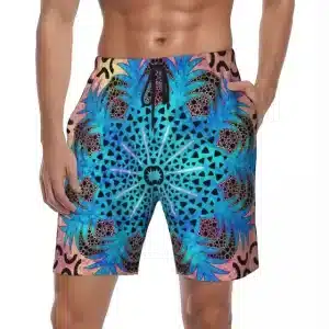 Blue & Pink Kaleidoscope Mandala Men's Shorts