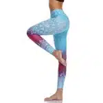 Blue and Magenta Mandala Ombre Yoga Leggings