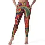 Bohemian Style Floral and Tribal Motifs Leggings