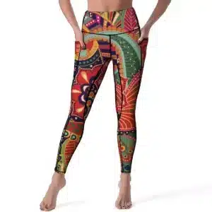 Bohemian Style Floral and Tribal Motifs Leggings