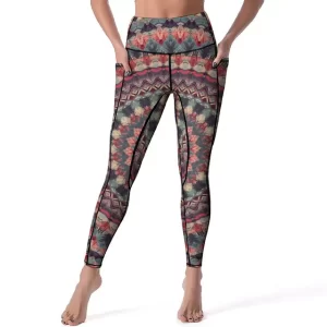 Boho Tribal Pattern High-Waisted Yoga Leggings