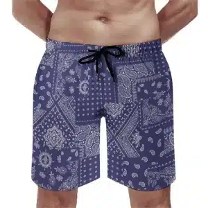 Classic Blue Bandana Patchwork Men's Casual Shorts