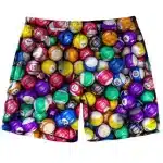 Colorful Billiard Balls 3D Design Men's Shorts