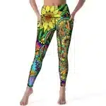 Colorful Boho Sunflower High-Waisted Yoga Leggings