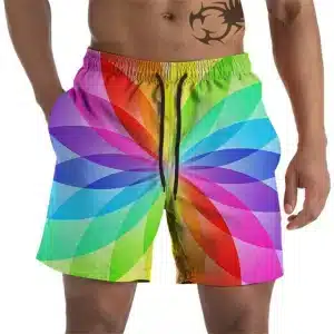 Colorful Kaleidoscope Men's Geometric Design Shorts