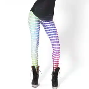 Colorful Pixelated Square EDM Festival Leggings