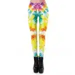 Colorful Tie-Dye Rainbow Skull Patterned Leggings