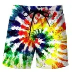 Colorful Watercolor Blast Splash Tie-Dye Men's Shorts