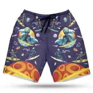 Cosmic Alien Surfing Men's Board Shorts