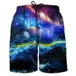 Cosmic Planetary Storm Galaxy Men's Board Shorts