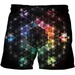 Cosmic Prism Geometric Pattern Psytrance Men's Shorts