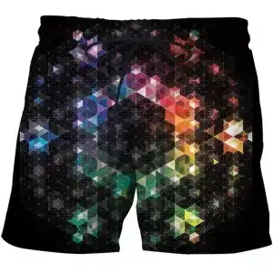 Cosmic Prism Geometric Pattern Psytrance Men's Shorts