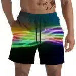 Cosmic Rainbow Wave Men's EDM Festival Shorts