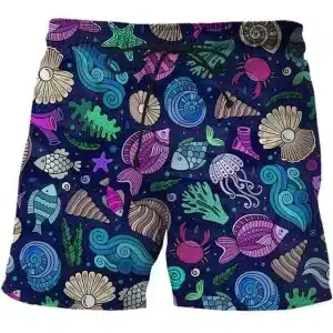 Deep Sea Marine Life Patterns Men's Swim Shorts