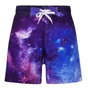 Deep Space Galaxy Purple and Blue Nebula Men's Shorts