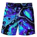 Electric Blue Galaxy Men's Psychedelic Swim Shorts