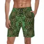 Emerald Mandala Men's Sacred Geometry Patterns Shorts