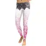 Gradient Pink and White Mandala Women's Yoga Leggings