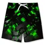 Green Matrix Grid Psytrance Rave EDM Men's Shorts