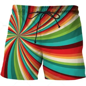 Groovy Design Colorful Retro Swirl Men's Shorts