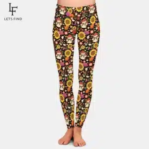 Hippie Sunflowers & Magic Mushrooms Leggings