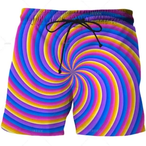 Hypnotic Swirl Psychedelic Men's EDM Festival Shorts