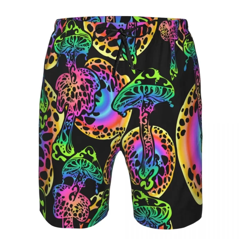 Magic Glow Psychedelic Mushroom Men's Swim Trunks