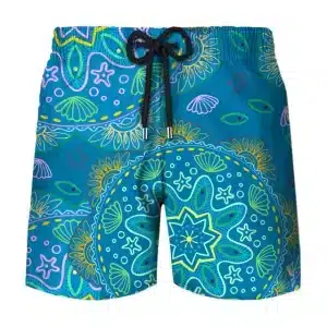 Men's Blue Mandala Pattern Psychedelic Swim Shorts