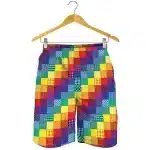 Men's Colorful Geometric Patchwork Festival Shorts