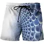 Men's Futuristic 3D Geometric Blue Mesh Psychedelic Shorts