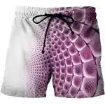 Men's Geometric Purple 3D Mesh Pattern Shorts