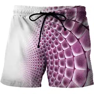 Men's Geometric Purple 3D Mesh Pattern Shorts