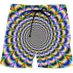 Men's Hypnotic Rainbow Spiral Psychedelic EDM Shorts