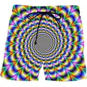 Men's Hypnotic Rainbow Spiral Psychedelic EDM Shorts