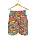 Men's Psychedelic Colorful Swirl Print Beach Shorts