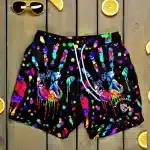 Men's Psychedelic Handprint Splash Streetwear Shorts