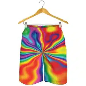 Men's Psychedelic Swirl Rainbow Tie-Dye Rave Shorts