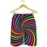 Men's Trippy Hypnotic Swirl Rainbow Festival Shorts