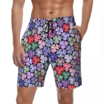 Multicolor Floral Kaleidoscope Men's Psychedelic Shorts