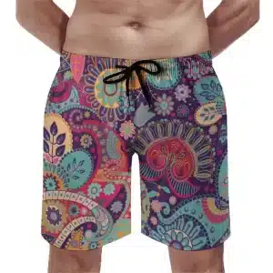 Multicolor Paisley & Floral Men's Psychedelic Shorts