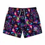 Multicolor Psychedelic Cosmic Swirl Men's Shorts