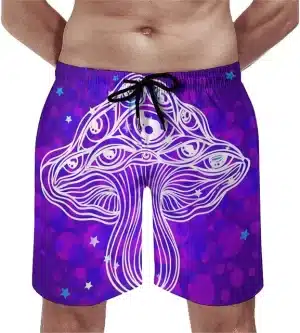 Mystic White Psychedelic Eye Mushroom Men's Shorts