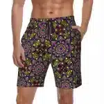 Neon Dot Mandala Pattern Men's Psychedelic Shorts