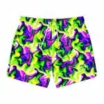 Neon Green and Purple Psychedelic Rave Swim Shorts