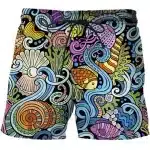 Ocean-Inspired Illustrations Marine Life Swim Shorts