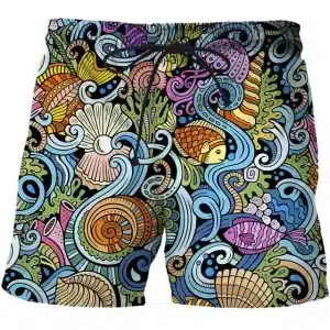 Oceanic Print Marine Adventure Men's Swim Shorts