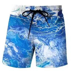 Oceanic Swirl Blue Abstract Art Men's Swim Shorts