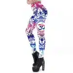 Om Symbol Blue & Pink Mandal Yoga Leggings